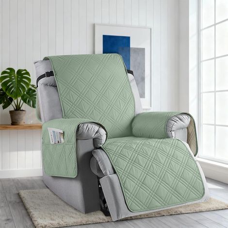 Sesselschoner für Relaxsessel,Stretch Sesselschoner mit Taschen,Sesselbezug Fernsehsessel mit Armlehne,Sesselüberwurf für Fernsehsessel Relaxsessel Sesselhusse (1/5)