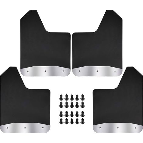 Lot de 4 garde-boues universels avec réflecteurs - Avec matériel de fixation - Protection des roues avant et arrière pour voitures, pickups, SUV, camionnettes, remorques et caravanes (1/5)