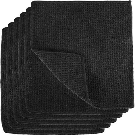 6 Chiffons de Lavette Microfibre, Réutilisable Lavette Cuisine, Ultra Absorbants, Séchage Rapide, Non Pelucheux, Torchon Microfibre, 20 x 20 cm Chiffon pour Cuisine, Voiture, Vitre, Salle de Bain (1/5)