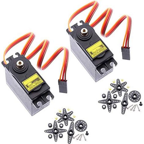 servomotores analógicos de engranajes de 20 kg y servomotores digitales de alto torque para coches inteligentes, robots, barcos y helicópteros RC (ángulo de control de 180°). (1/5)