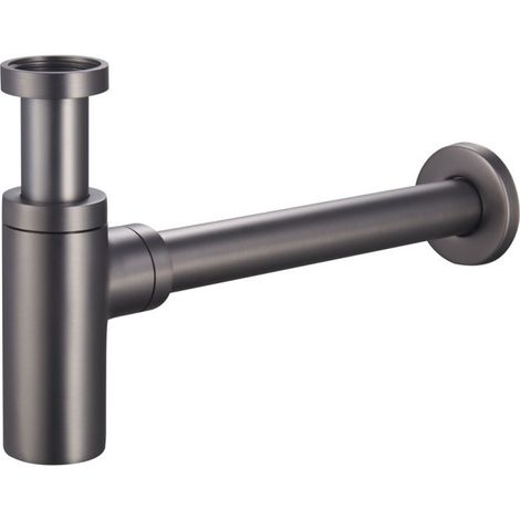 Sifone tondo arredo in ottone colore PVD Gunmetal ispezionabile connessione standard Tecom Idrotec SATAGM  Gunmetal (1/3)