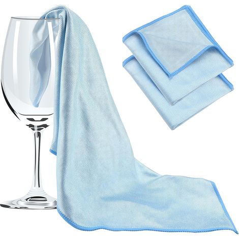 Pezzi, Panno rettangolare per la pulizia del vetro, senza pelucchi, asciugamano in microfibra per capelli, 60x40 cm, asciugamano per piatti, specchio, cucina, auto, blu (1/5)