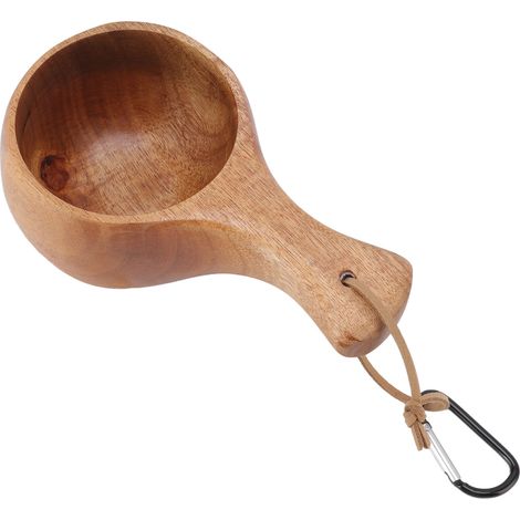 Holzbecher im nordischen Stil, ideal zum Campen und Wandern, tragbarer Becher für Kaffee, Tee oder Milch. (1/5)