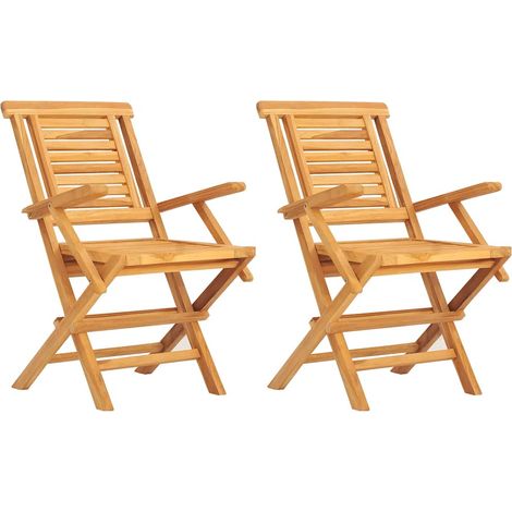 vidaXL Sedie pieghevoli 2 pezzi 56x63x90 cm Legno massello di teak