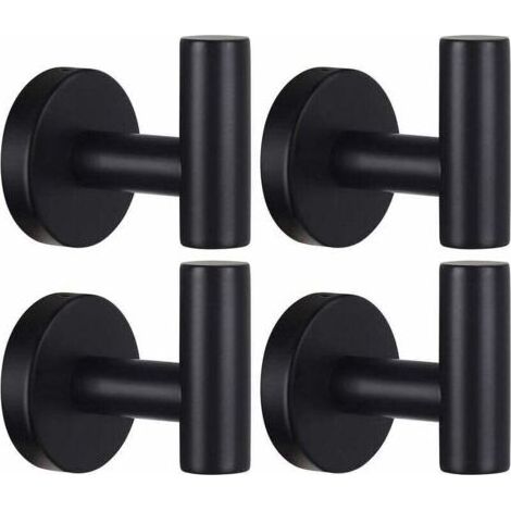 Crochet porte-serviettes mural crochet porte-manteau salle de bain crochet de robe noir mat SUS 304 acier inoxydable lourd cintre de porte serviette peignoir armoire éponge crochet salle de ba (1/5)