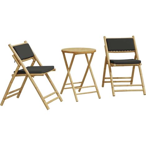 Maison Exclusive - 3-tlg. Bistro-Set Klappbar mit Dunkelgrauen Ki (1/5)