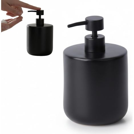 1 - Distributeur De Savon - Céramique - Pompe Abs Anti-Rouille - Grande Capacité 690 Ml Pour Cuisine Et Salle De Bain - Noir Mat - 17 X 10,5 Cm (1/5)