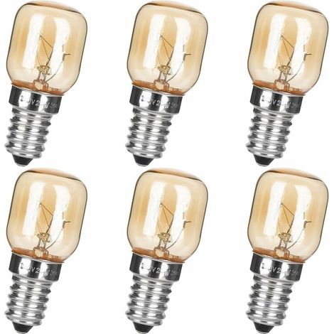 Ampoule LED E14 Lot de 6 ampoules de lampe à sel, 25 W T25 E14 230-240 V à intensité variable transparentes pour micro-ondes/réfrigérateur/lampe à sel de l'Himalaya/congélateurs/ampoule de poterie (1/5)