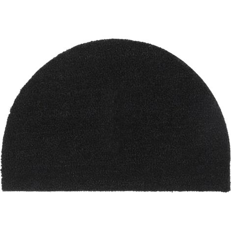 Tapis de porte demi-rond 40 x 60 cm antidérapant facile à nettoyer entrée extérieur en fibre de coco noir (1/5)