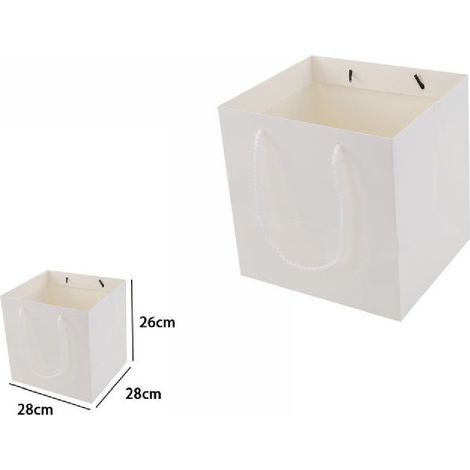 Set 2 Pièces Sacs Sacs Cadeau Blanc 28x28x26cm Manches En Corde 69247