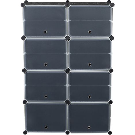 7-Tier Portable 28 Pair Shoe Rack Organizer 14 Grids Tower Shelf Storage Cabinet Stand Expandable for Heels, Boots, Slippers, Black (1/5)