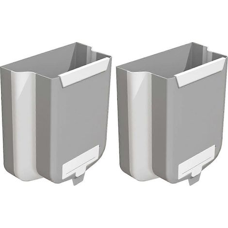 Petite poubelle avec couvercle pour une utilisation sur un comptoir ou sous un évier, poubelle suspendue de 2,4 gallons pour le rangement dans un placard. (1/4)