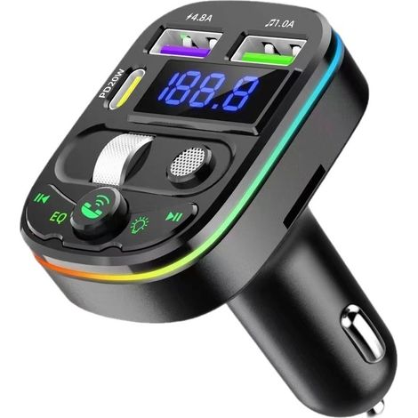 Récepteur Bluetooth Q28 pour voiture, lecteur MP3, qualité audio sans perte, adaptateur allume-cigare, chargeur de voiture – Édition standard Q28 (1/3)