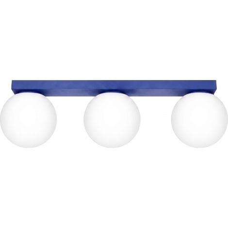 Plafonniers Yoli acier/verre outremer 3xG9 50cm Sollux (1/5)