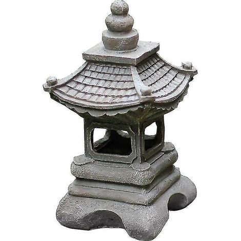 Décoration de cour de style japonais, lampe solaire en résine, lanterne de palais, éclairage paysager, jardinage domestique (1/5)
