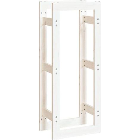 Râtelier à bûches en pin blanc, dimensions : 41 x 25 x 100 cm (1/5)