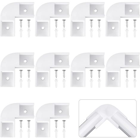 10 Pièces Connecteur d'angle profilé LED en Forme de U, Connecteur d'angle à 90 Degrés pour Profilé en Aluminium à LED, Vis incluses (1/5)