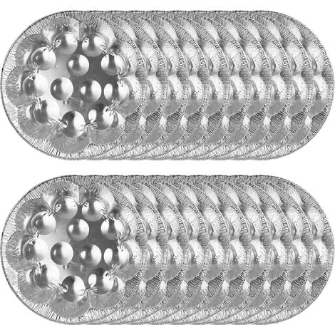 Plat Escargot - 20 Pièces - Aluminium Jetable - 12 Alvéoles Anti-Dérapant - Cuisson Four Et Air Fryer - 17 Cm (1/5)
