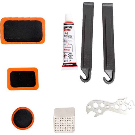 Kit Riparazione per Pneumatici Bicicletta Riparazione Camera d'Aria Bici Moto Veicoli con Pneumatici in Gomma Kit da 10 Pezzi (1/2)