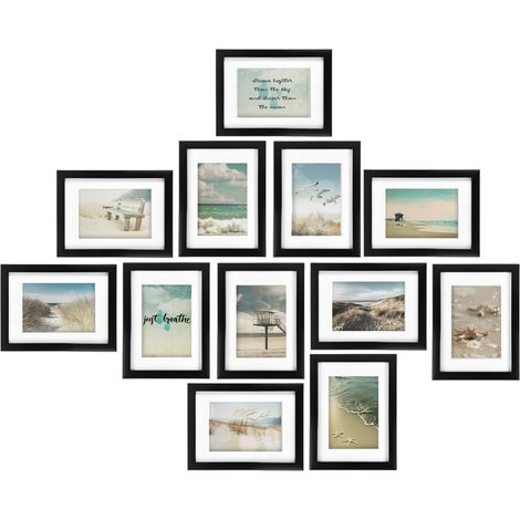 12tlg bomoe Ocean Bilderrahmen Set	Schwarz