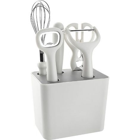 Ensemble d'ustensiles de cuisine avec support de rangement, kit multifonctionnel de 6 pièces pour la maison, l'hôtel et le restaurant. (1/5)