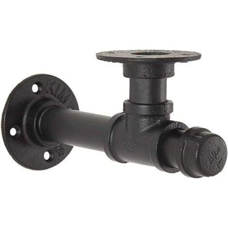 1 pièce, support d'étagère en tuyau, support d'étagère murale de style industriel, support d'étagère noir, support mural décoratif pour décorer la cuisine, le salon, la chambre à coucher (1/5)