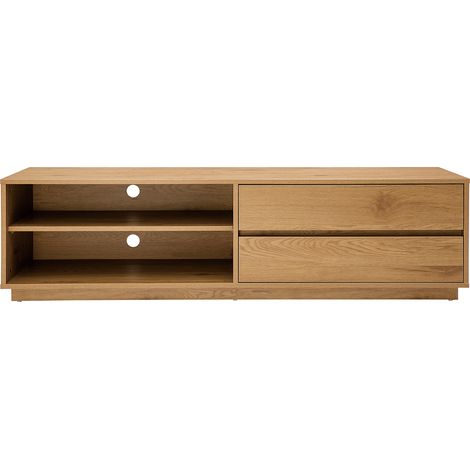 TV-Möbel mit hellem Holzfinish in Eiche 2 Schubladen L160 cm MADERO