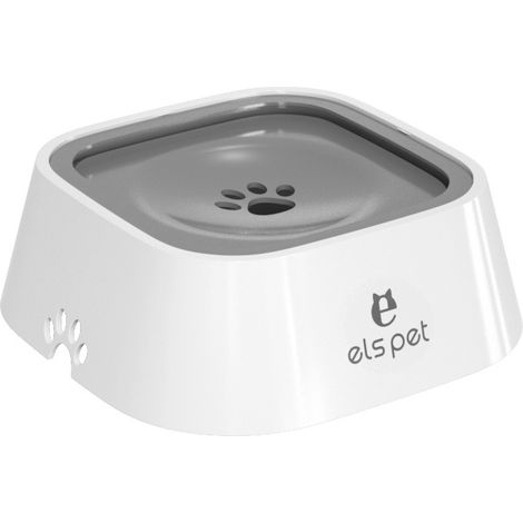 Bol d’Eau Anti-Éclaboussures pour Chien et Chat, 1 L, Gamelle à Boire Anti-Fuite, Abreuvoir à Débit Lent, Antidérapant, Gris, Voyage (1/5)