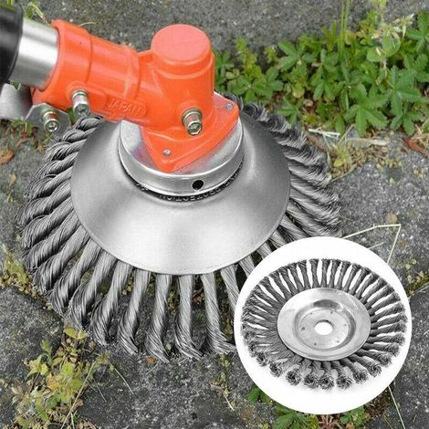Brosse de désherbage métallique 6 pouces, tête ronde pour jardinage agricole, outil de jardin pour rues et potagers, tête de remplacement robuste. (1/5)