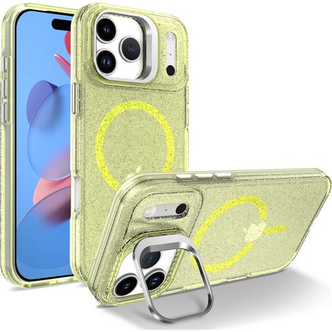 (iPhone 13, Jaune) Coque magnétique MagSafe pour iPhone, coque de protection transparente (1/5)