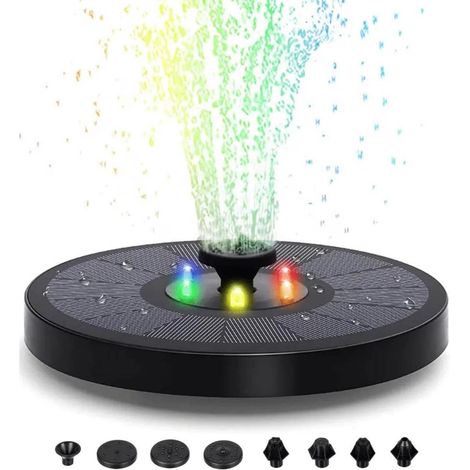 Grande fontaine solaire Batterie et éclairage RGB 16 cm (1/5)
