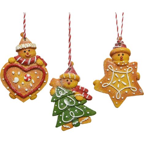 Conjunto de 3 figuras navideñas de poliresina medidas 8 x 2 x 11.3 cm