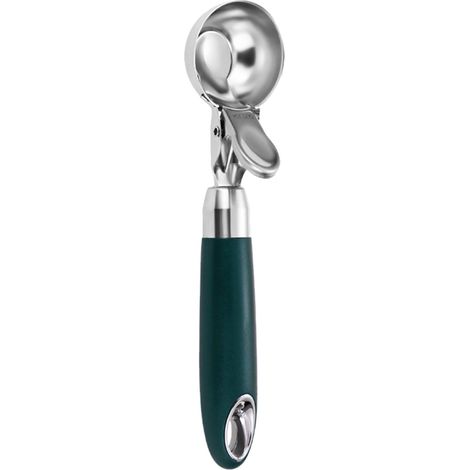 Cuillère À Boules En Acier Inoxydable - Outil De Cuisine Pour Glace Et Fruits - Design Élastique - Vert - 1 Pièce (1/3)
