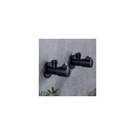 Angle Valve cuivre noir bain remplissage Vannes Toilette chaude et froide d'arrêt vanne d'eau pont monté for la cuisine Bain Toilette