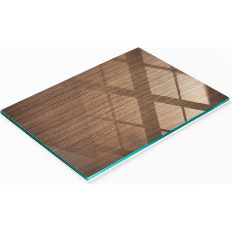 Tavoletta decorativa multifunzionale da cucina in vetro temperato e legno, 80x52 cm (1/5)