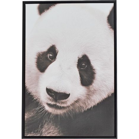 Cadre Panda bois noir blanc 94x04x64cm (1/3)