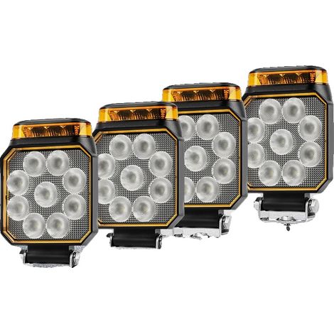 Luz de trabajo, ángulo de haz combinado, sellado mejorado, luz estroboscópica de 4 piezas. (1/2)