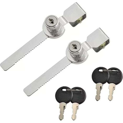 Serrure Porte Verre Verrous Porte Placard Coulissante Serrure Vitrine Terrarium Verre Serrure Cliquet SéCurité Clef Verrouillage pour Reptile Terrarium Meuble Vitrine,Alliage Zinc,2 Sets avec CléS (1/4)