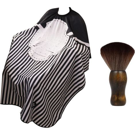 Capa de peluquería sencilla y elegante, impermeable y ajustable, con cepillo para el cuello y accesorios de corte de fibra suave.