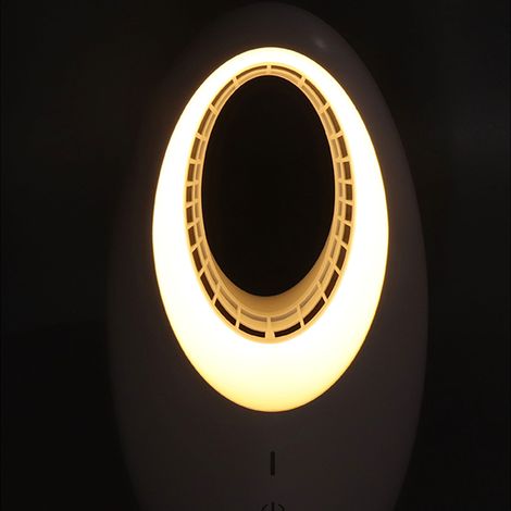 Ventilateur de bureau sans pales, 3 vitesses, économe en énergie, silencieux, petit format, avec lumière LED pour la maison, le bureau ou la chambre. (1/5)