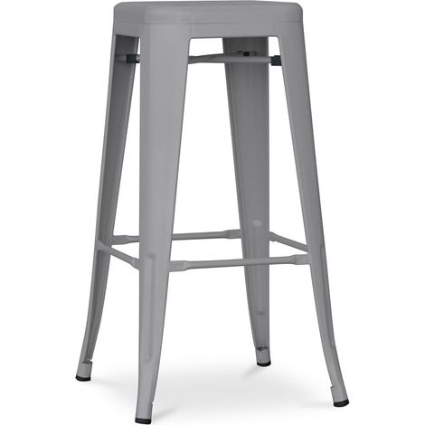 Barhocker - Industriedesign - 76cm - Neuauflage- Stylix Hellgrau