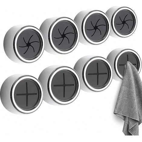3 crochets à serviettes spiralés gris, pinces adhésives créatives pour supports à serviettes muraux dans salle de bain, cuisine, empêchent la chute, tir facile (1/5)