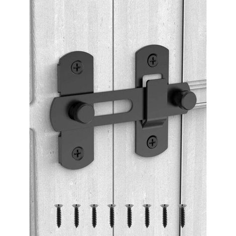 Serrure de porte coulissante de grange, loquets de porte en acier inoxydable, loquet de sécurité à bascule pour armoire à vin, salle de bain, extérieur, garage, fenêtre, jardin, porte de placard (1/4)