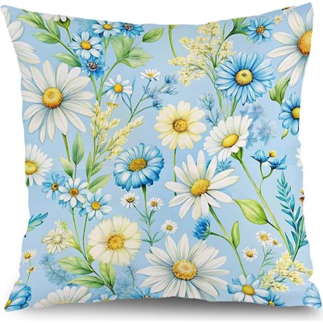 Housse de coussin patio floral, décoration jardin maison,50×50cm (1/5)