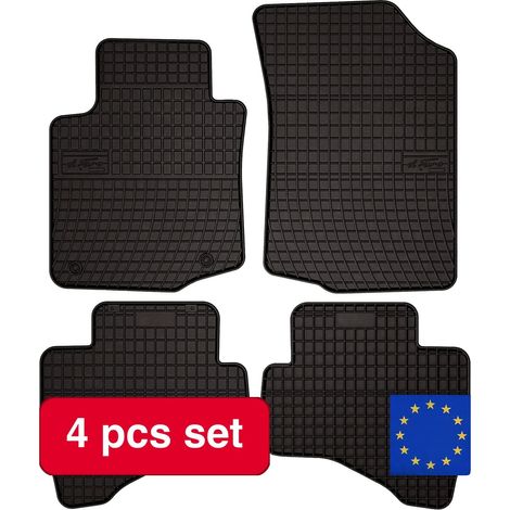 Tapis de voiture, construction en caoutchouc durable, ajustement sur mesure pour Peugeot 107, noir (1/5)