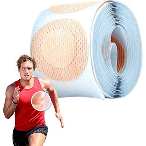 Lot de 100 protège-tétons invisibles - 50 paires - Coussinets jetables respirants - Ø 35 mm - Auto-adhésifs et imperméables - Anti-frottements pour course, ultramarathon et sports d'endurance (1/5)