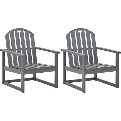 Sillones de jardín 2 unidades madera maciza de acacia gris vidaXL (1/5)