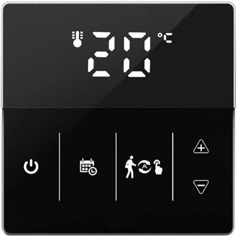 Thermostat intelligent programmable pour chaudière à gaz/chauffage au sol, contrôleur de température Wi-Fi avec application vocale (noir pour chauffage au sol électrique) (1/5)