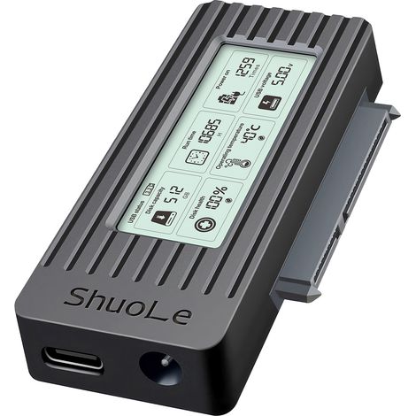 Shuole, écran numérique, câble Easy Drive, disque dur 2,5/3,5 pouces, connecteur USB 3.2, câble de conversion SSD mécanique, boîtier de disque dur --SL-U25C-L--CCA (1/5)