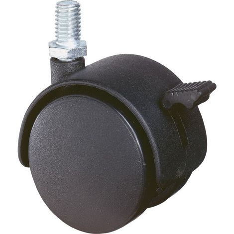 Rullo doppio in plastica diametro 50mm, 40kg, M8 PA nero RAL 9005